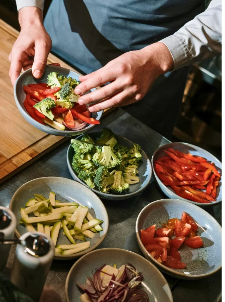 Chef prepping ingredients before cooking: A time-saving tip for cooking the best homemade meals